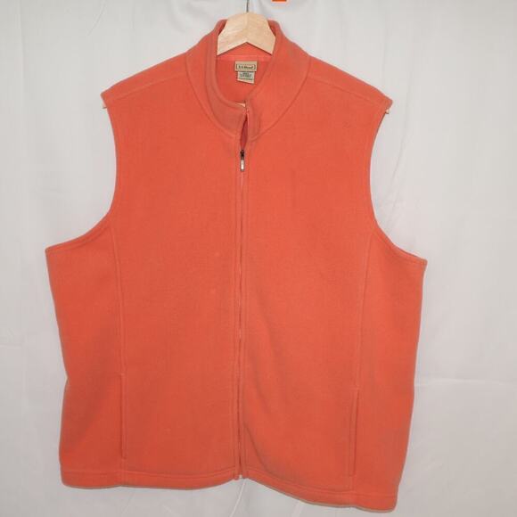 LL Bean Lycra Spandex Flannel Vest Size 2X Zip Front Two front pockets Pumpkin - Picture 16 of 16